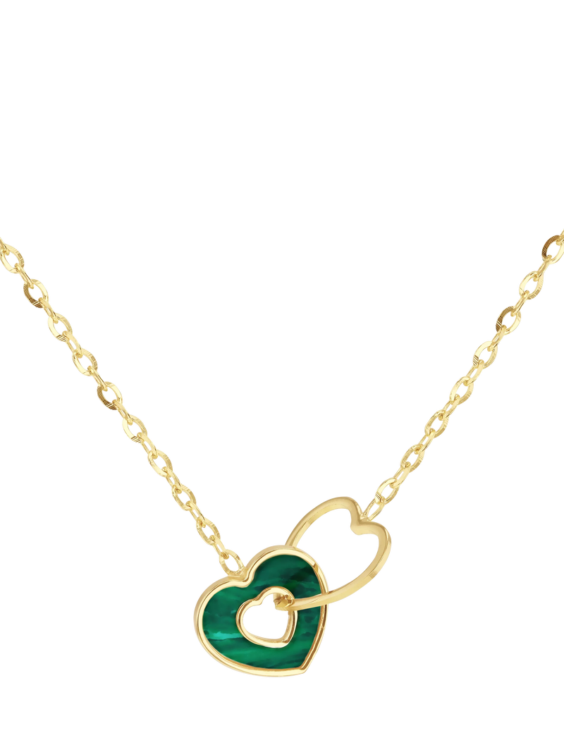 IBB malachite heart pendant 9ct gold necklace - British product