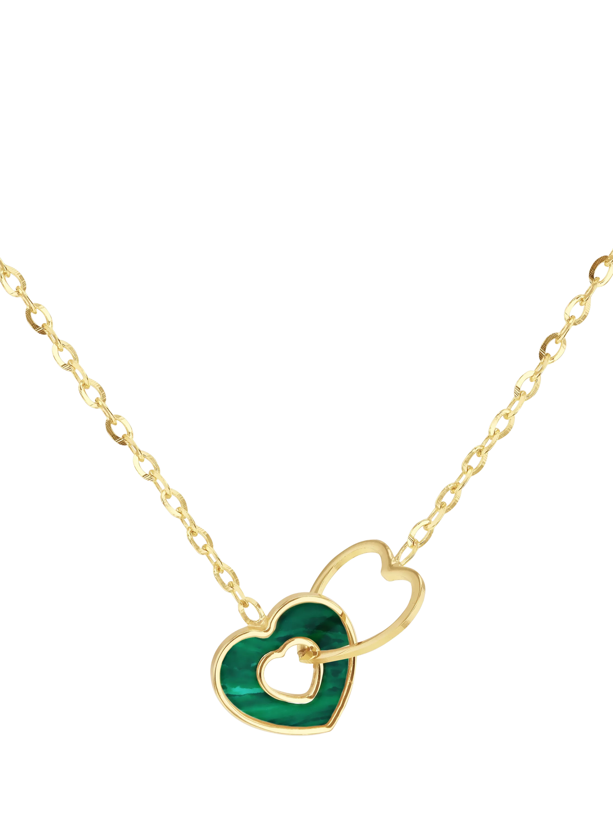 IBB malachite heart pendant 9ct gold necklace - British product