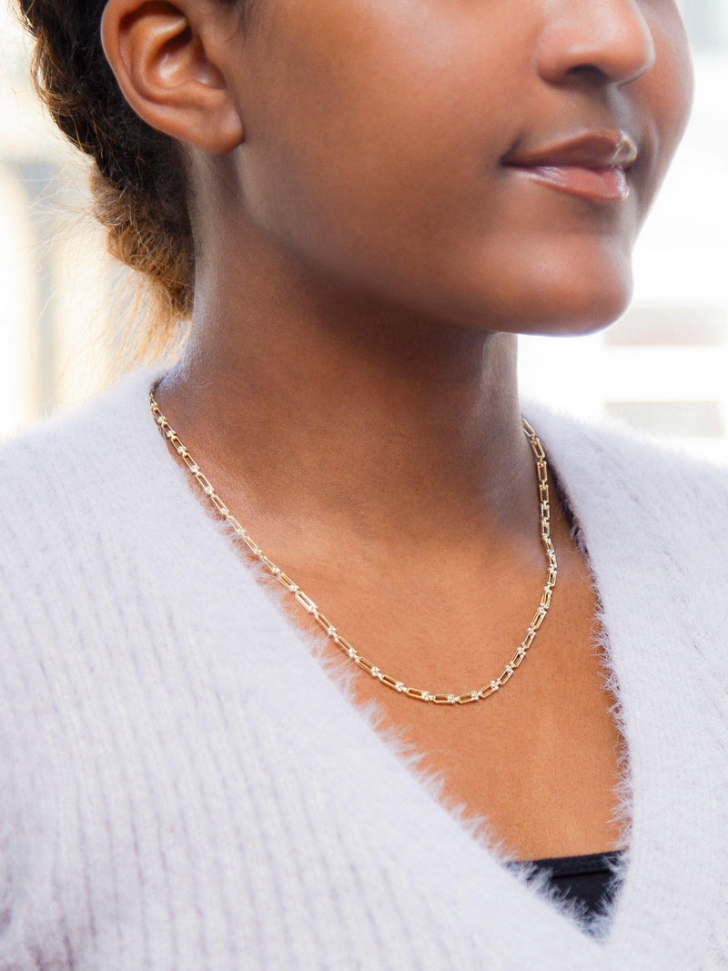 IBB necklace 9ct yellow gold mini industrial chain - British product