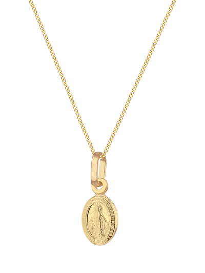 John Lewis IBB 9ct Yellow Gold Mini Oval Holy Mary Pendant- Buy online at McGrocer