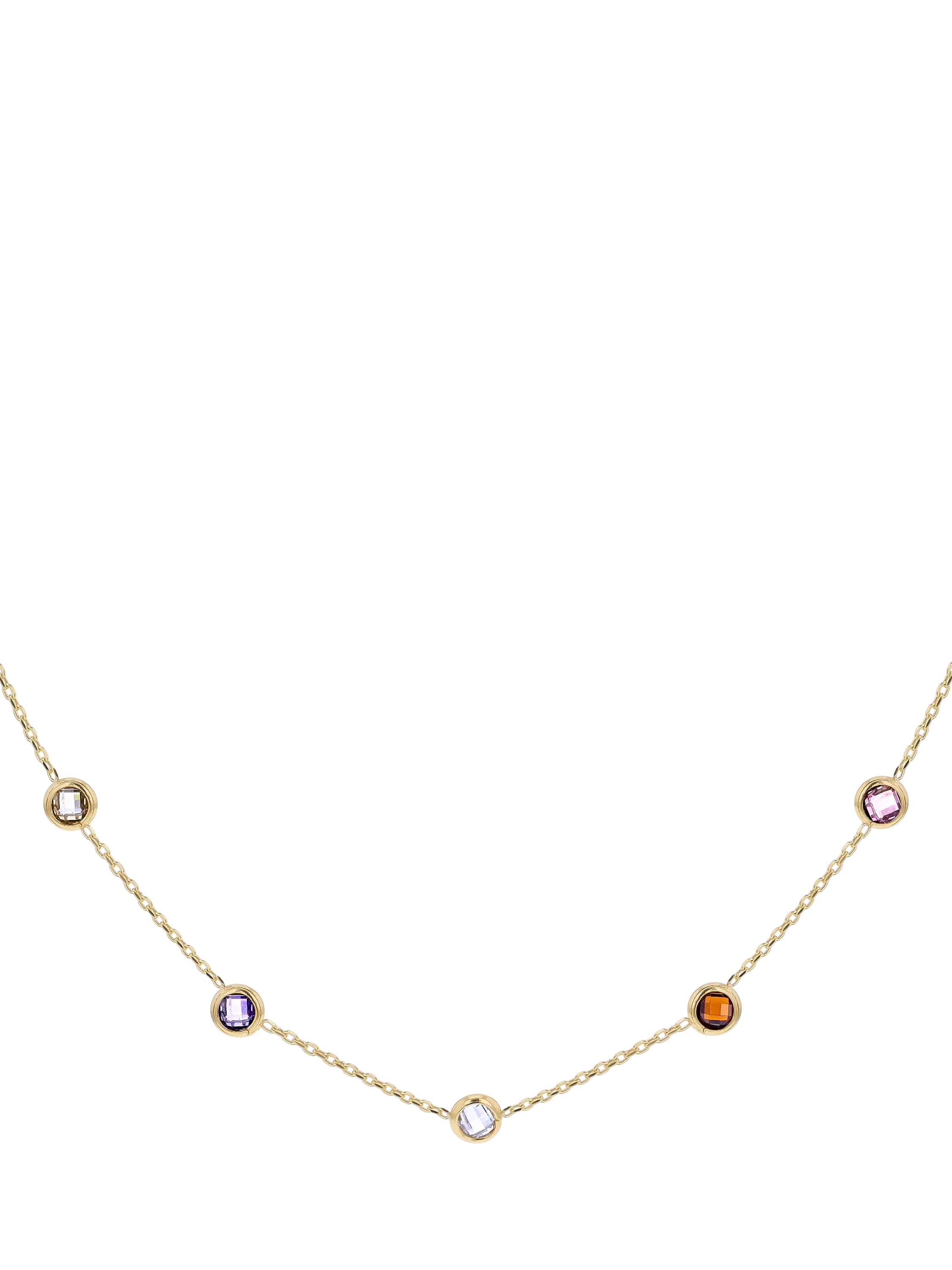 IBB cubic zirconia necklace in yellow gold 9ct, UK version