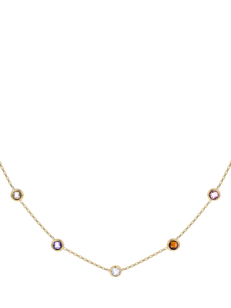 IBB cubic zirconia necklace in yellow gold 9ct, UK version