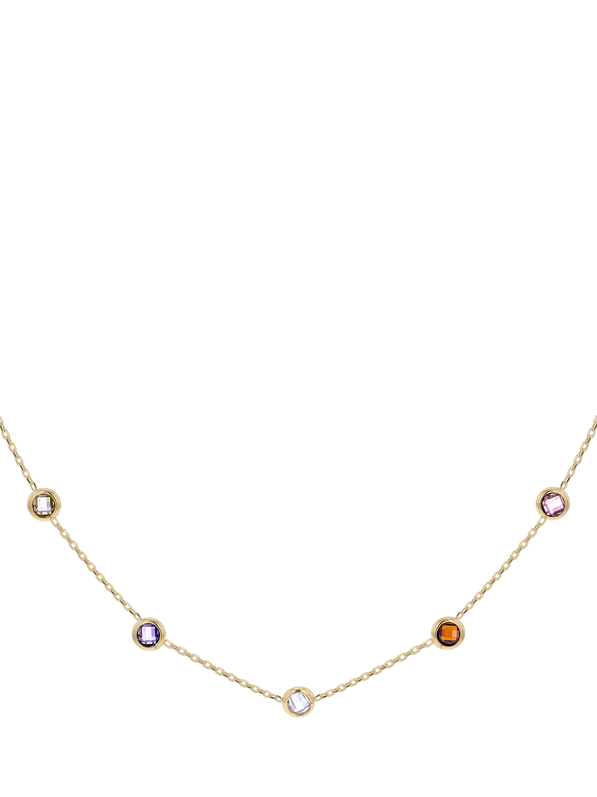 IBB cubic zirconia necklace in yellow gold 9ct, UK version