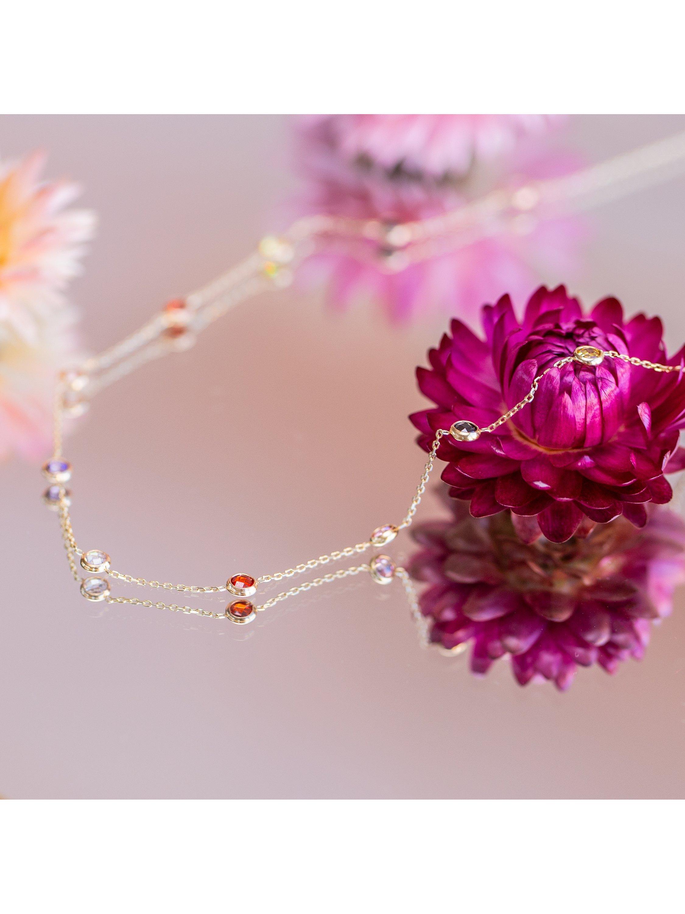 IBB cubic zirconia necklace in yellow gold 9ct, UK version