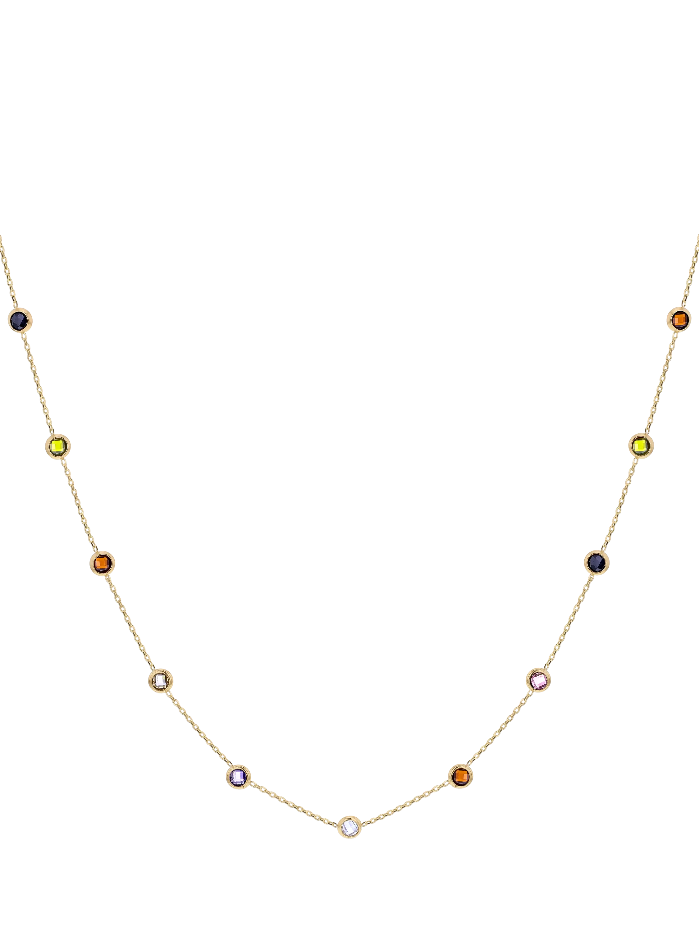 IBB cubic zirconia necklace in yellow gold 9ct, UK version