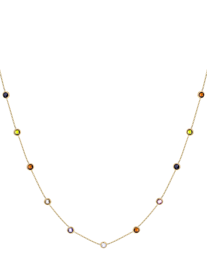 IBB cubic zirconia necklace in yellow gold 9ct, UK version