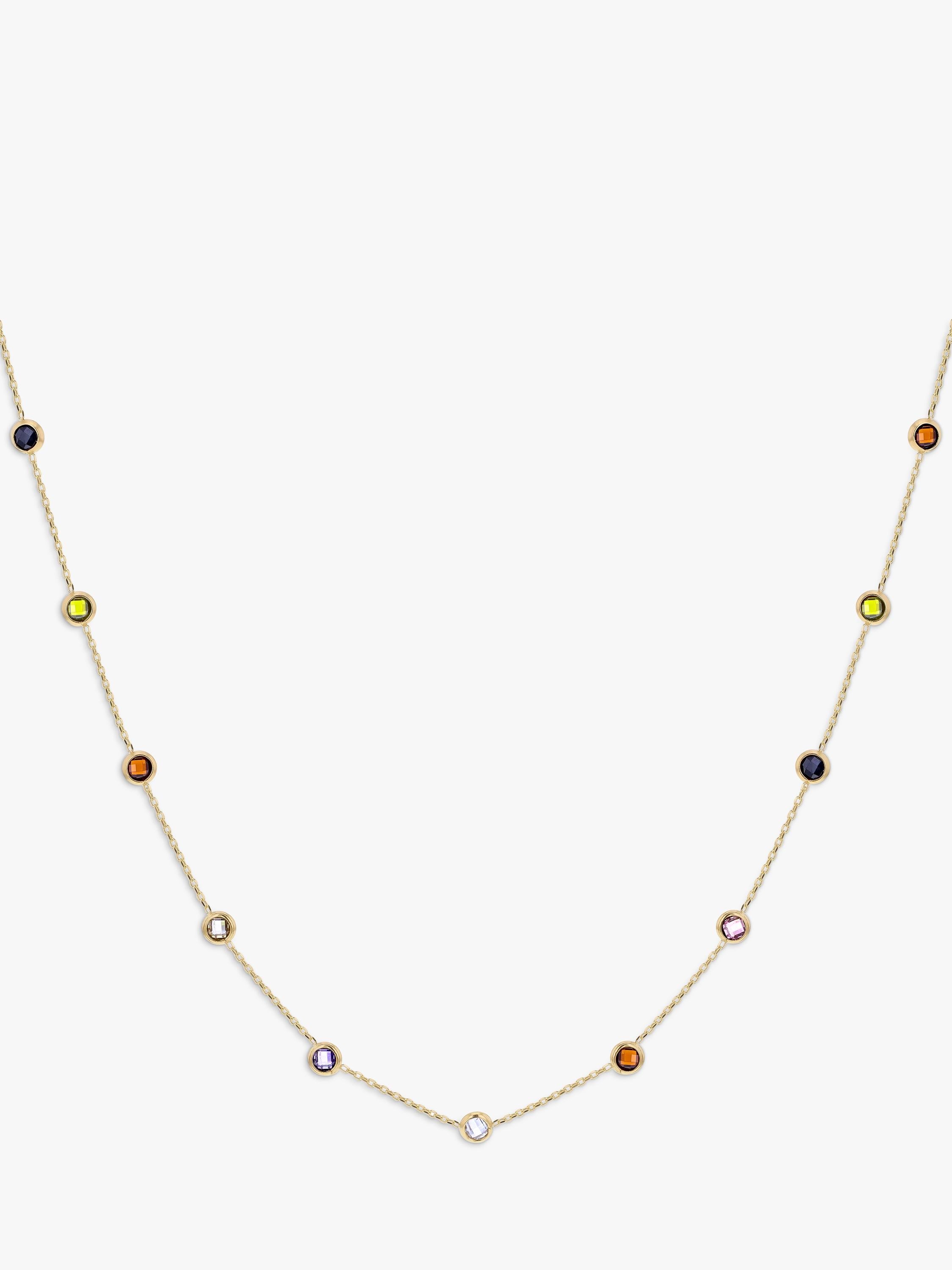 IBB cubic zirconia necklace in yellow gold 9ct, UK version
