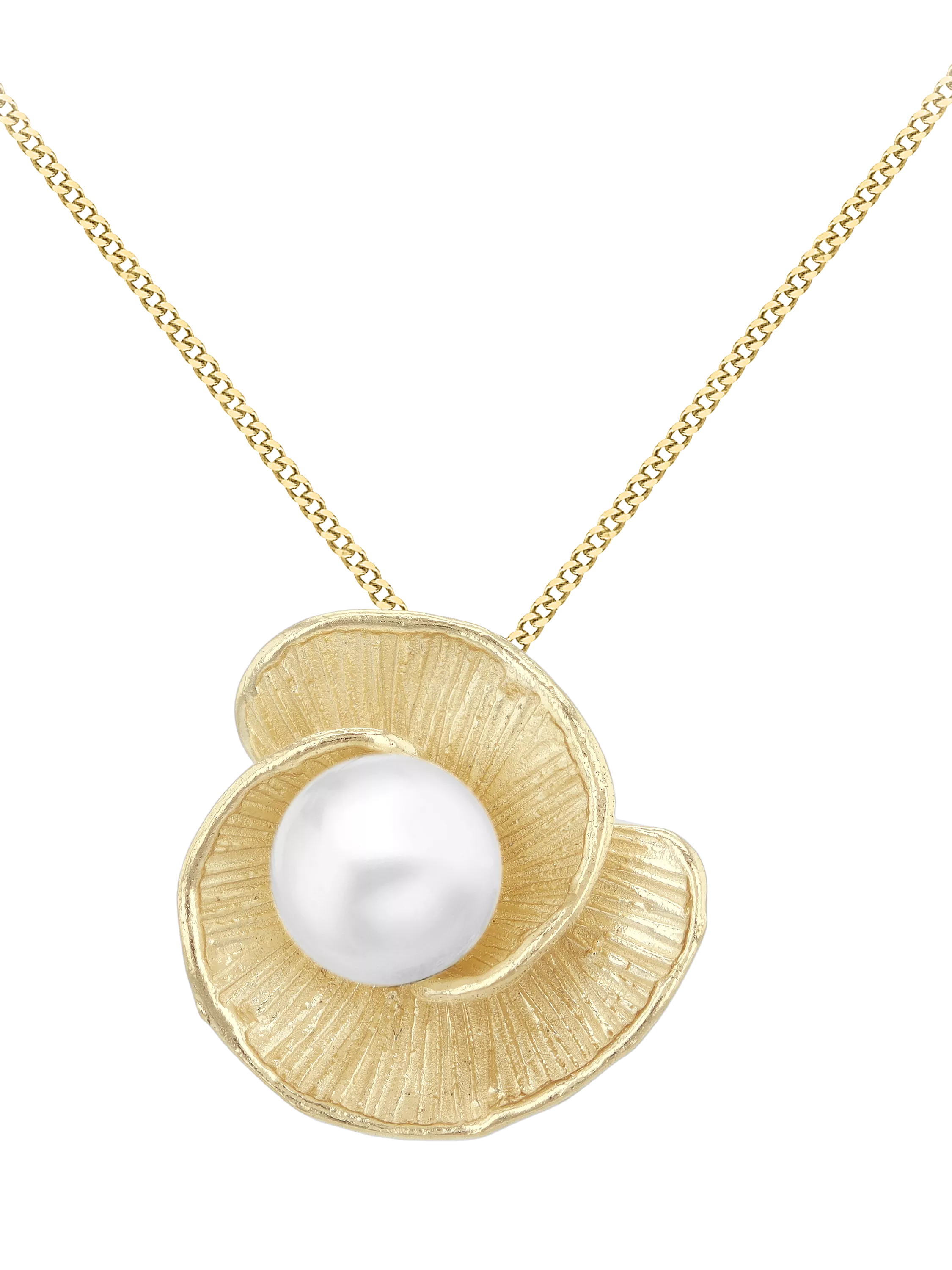 IBB pearl flower pendant necklace 9ct yellow gold - UK version