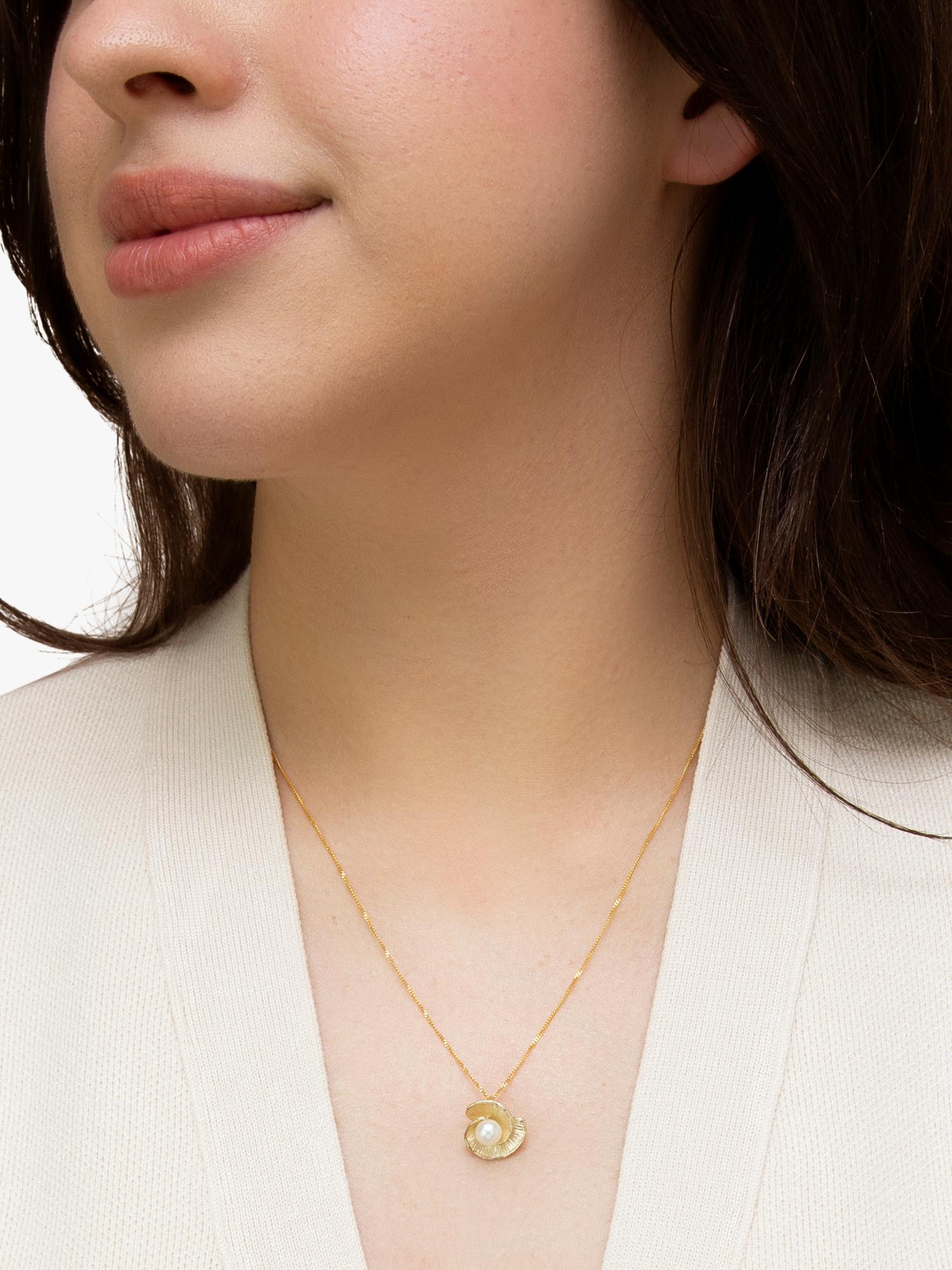 IBB pearl flower pendant necklace 9ct yellow gold - UK version