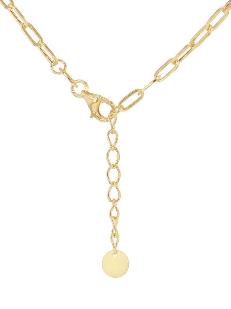 IBB 9ct yellow gold puffed heart adjustable necklace (British brand)