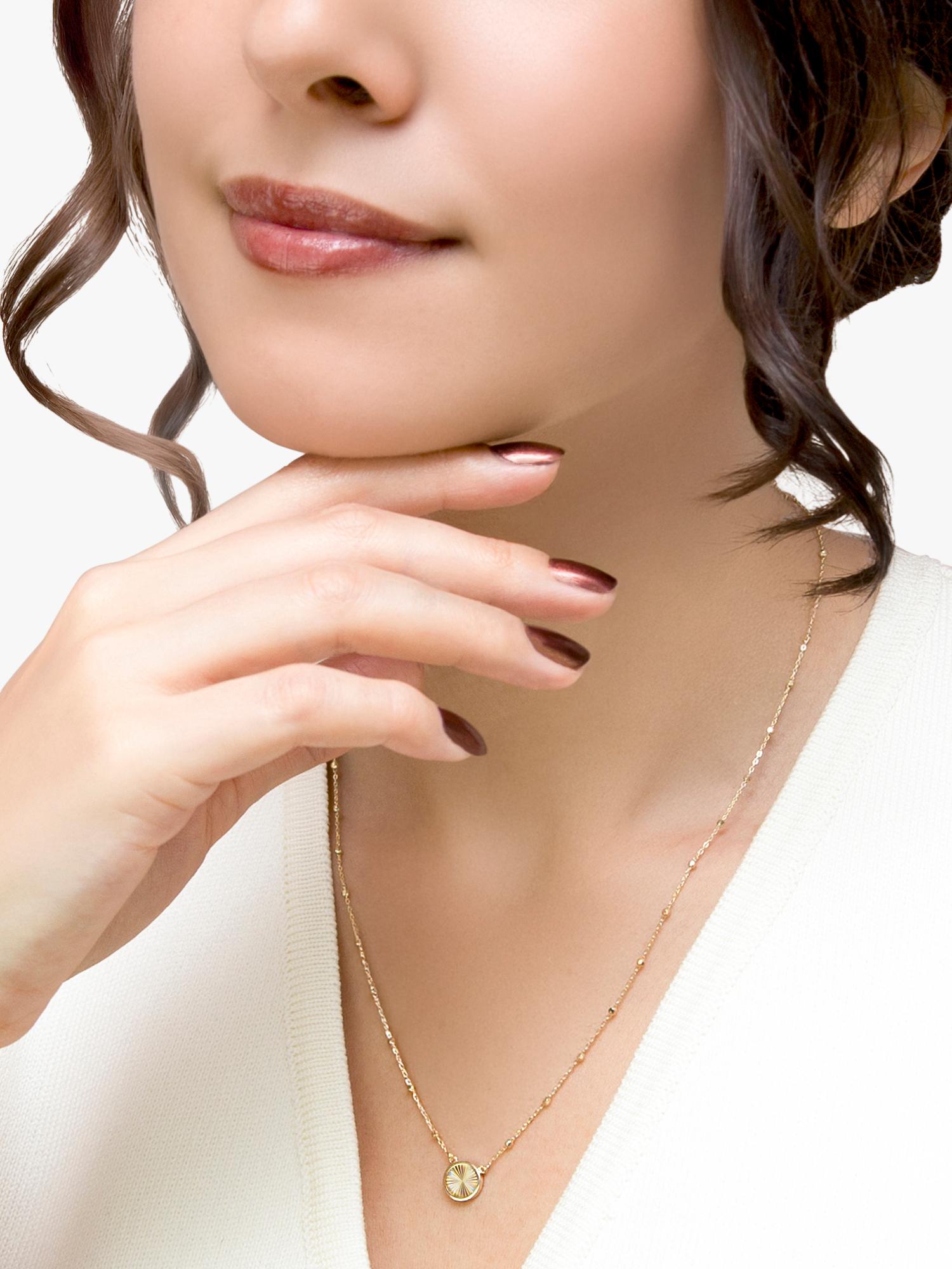 IBB 9ct gold rainbow circle trace ball necklace, UK version