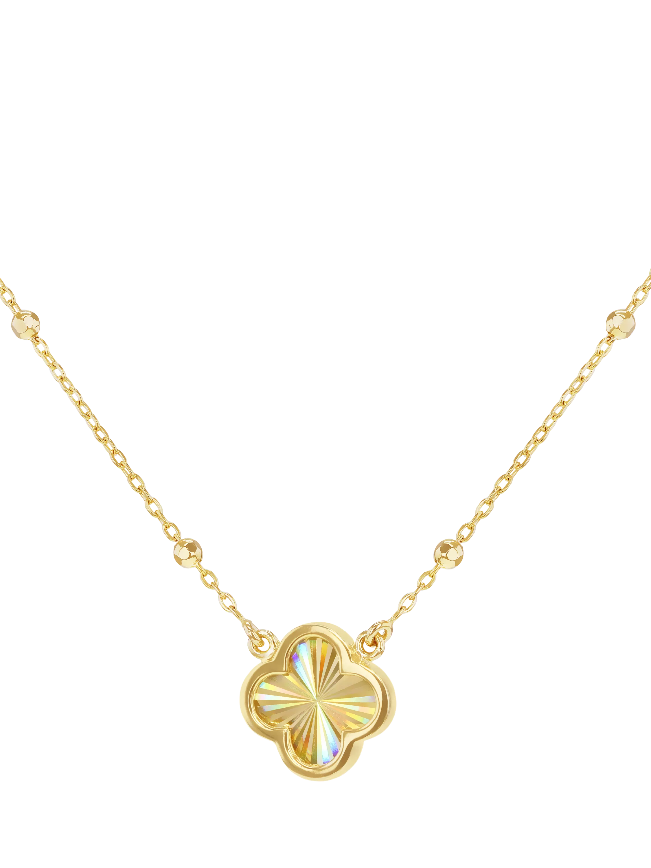 IBB 9ct yellow gold rainbow petal pendant necklace - British product