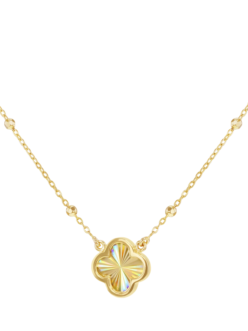 IBB 9ct yellow gold rainbow petal pendant necklace - British product