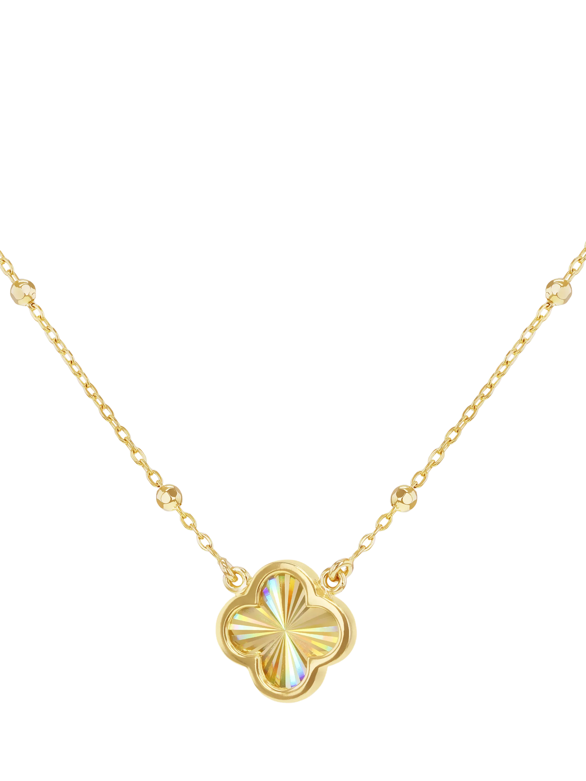 IBB 9ct yellow gold rainbow petal pendant necklace - British product