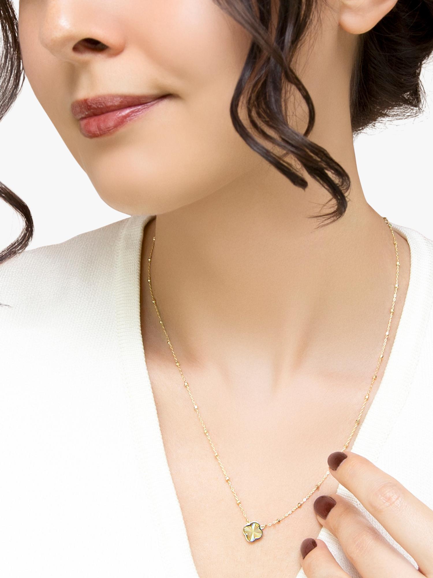 IBB 9ct yellow gold rainbow petal pendant necklace - British product
