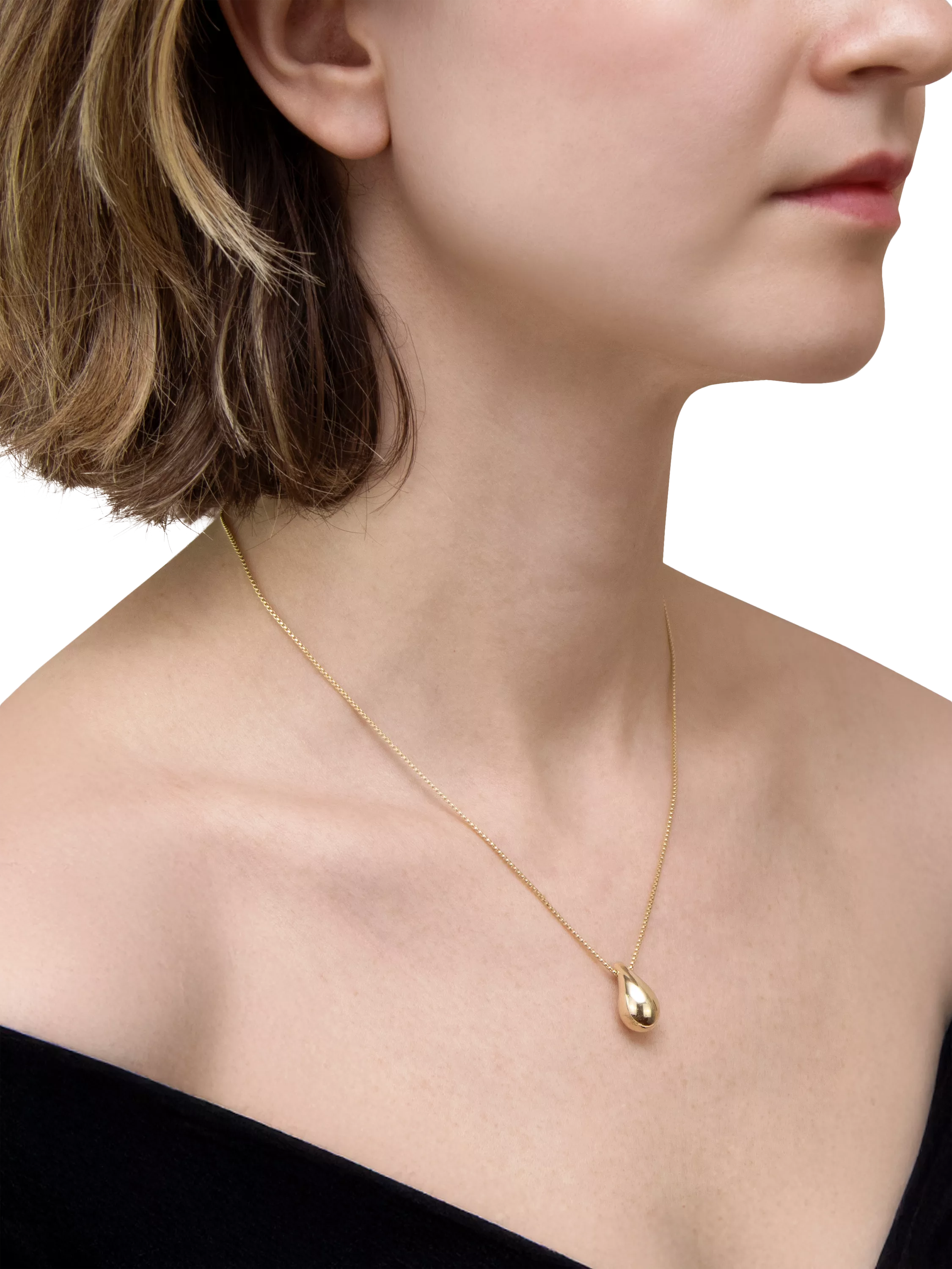 IBB 9ct gold teardrop necklace, UK version