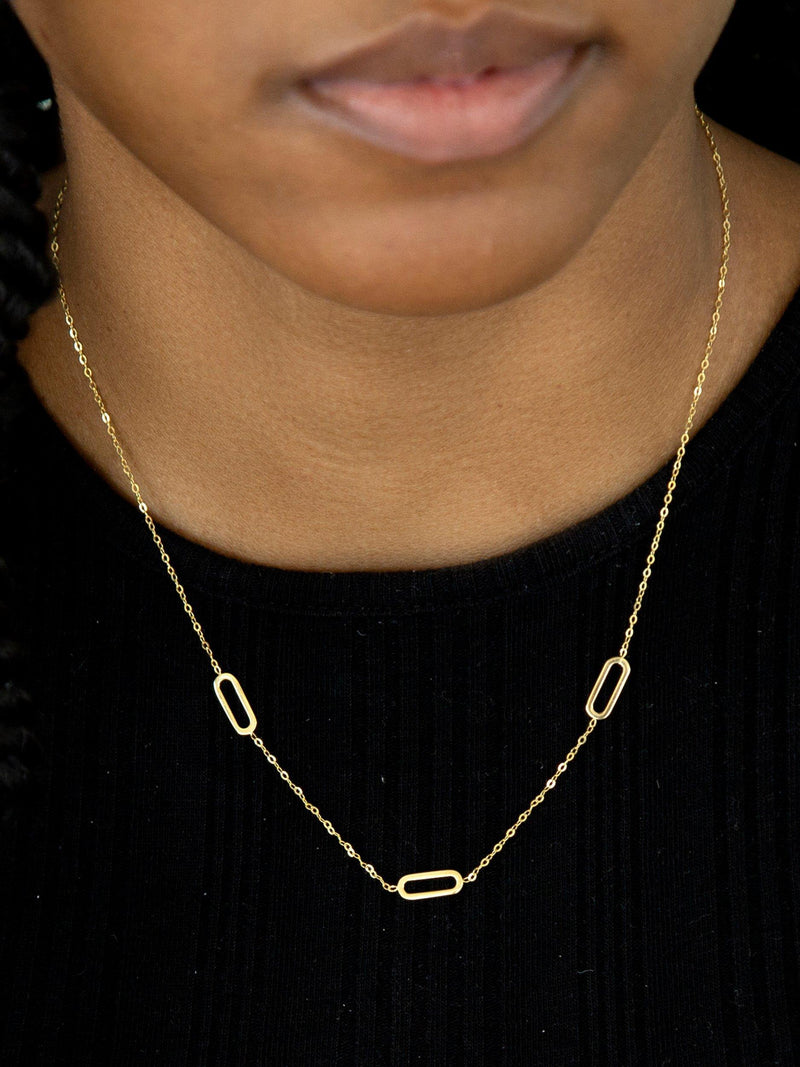 IBB 9ct gold paper chain necklace (British brand)