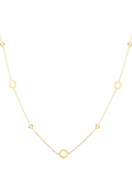 IBB 9ct yellow gold circle and bead necklace 46cm, imported from the UK