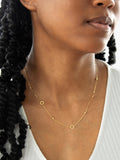 IBB 9ct yellow gold circle and bead necklace 46cm, imported from the UK
