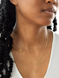 IBB 9ct yellow gold circle and bead necklace 46cm, imported from the UK