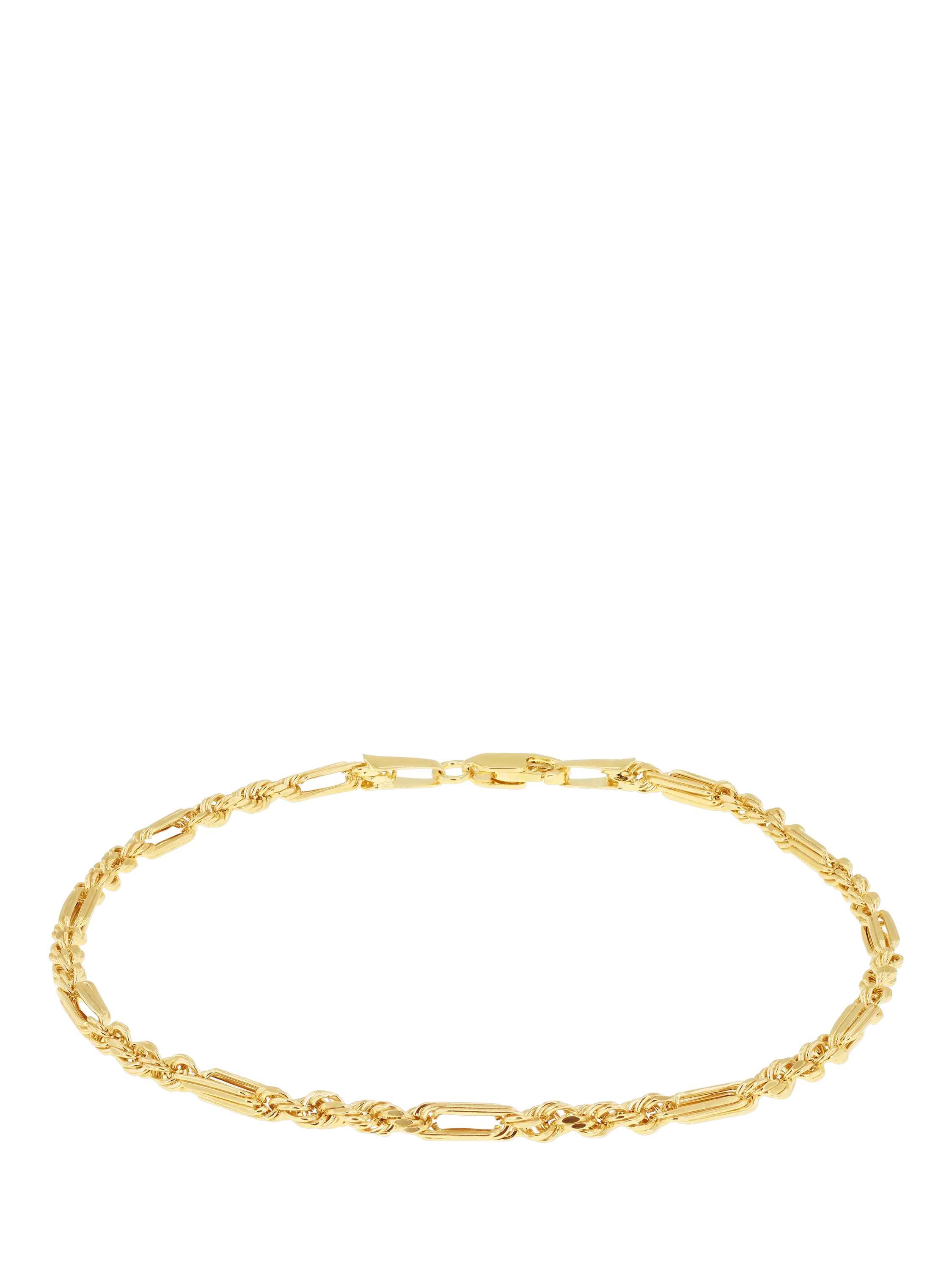IBB 9ct yellow gold figarope bracelet (British brand)