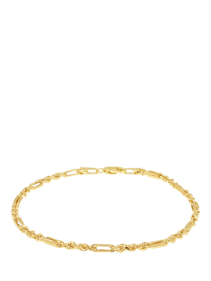 IBB 9ct yellow gold figarope bracelet (British brand)