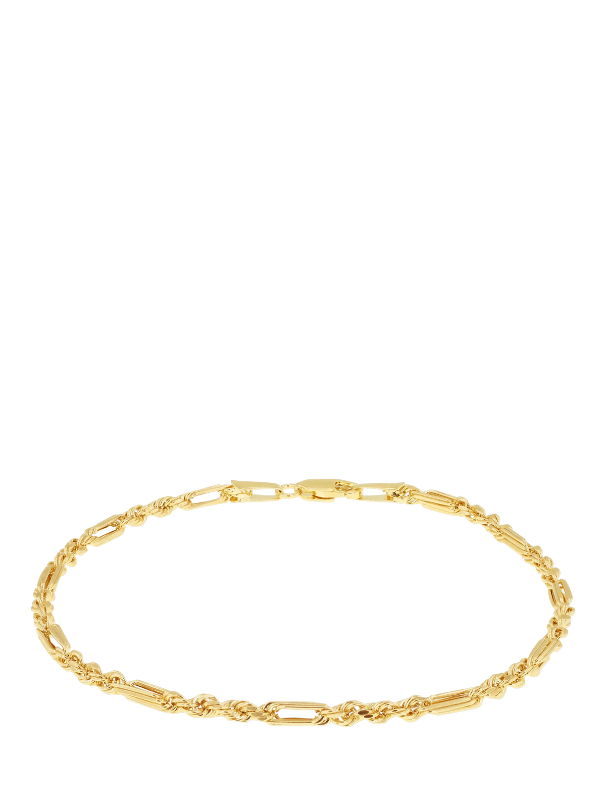 IBB 9ct yellow gold figarope bracelet (British brand)