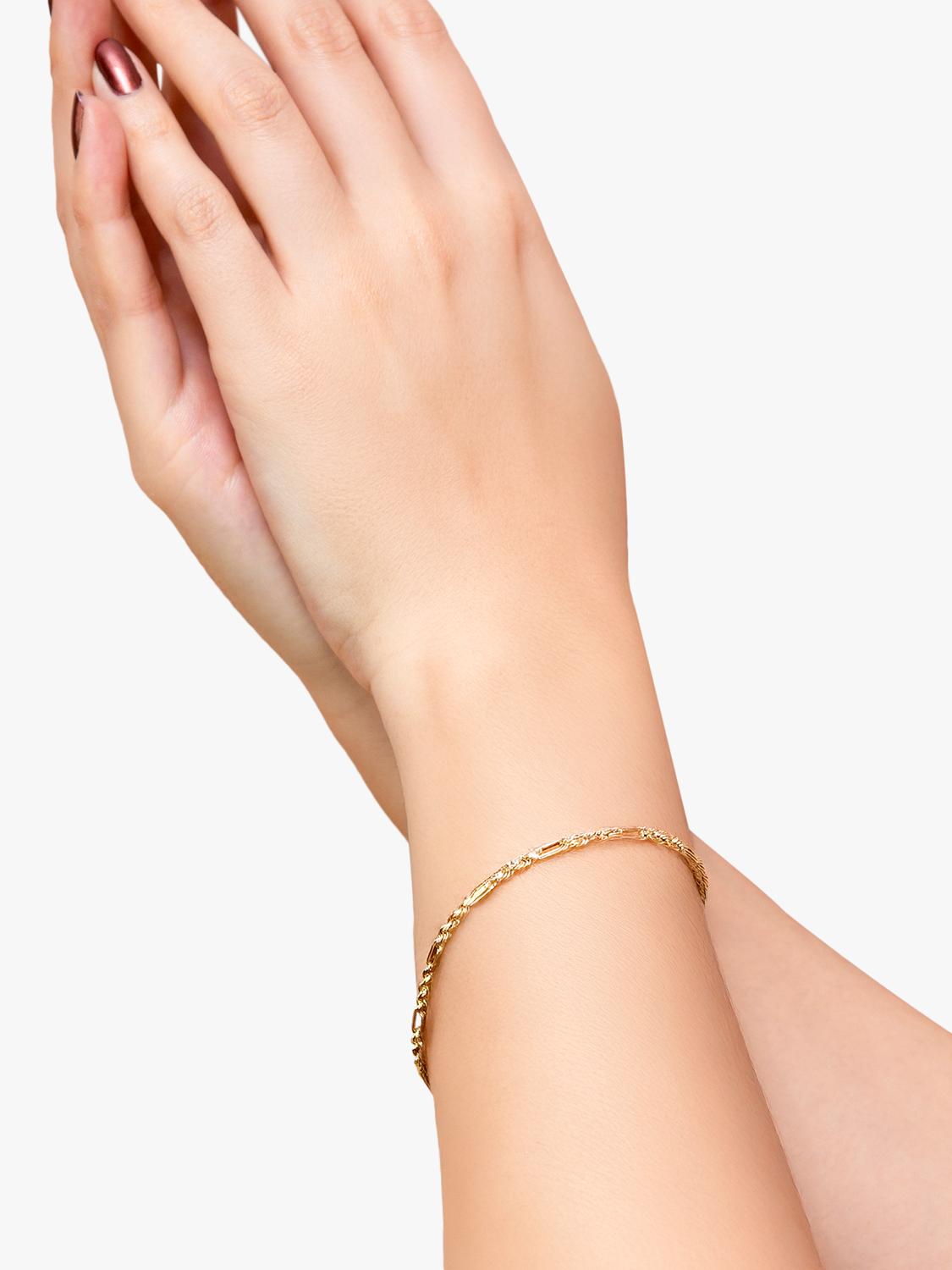 IBB 9ct yellow gold figarope bracelet (British brand)