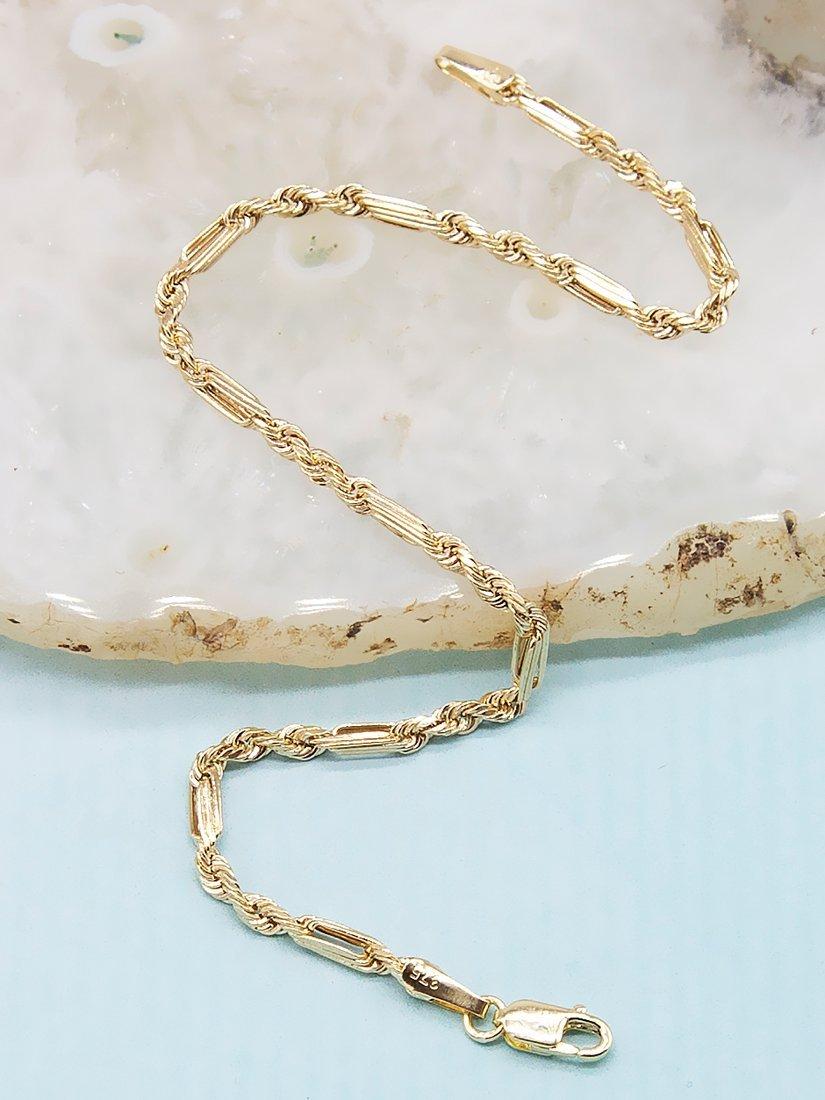 IBB 9ct yellow gold figarope bracelet (British brand)