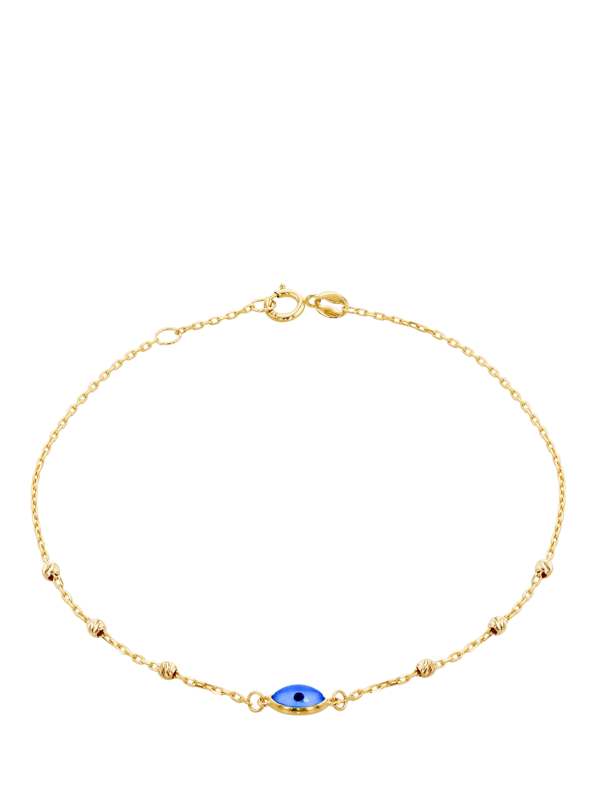IBB evil eye charm bracelet 9ct yellow gold, UK version