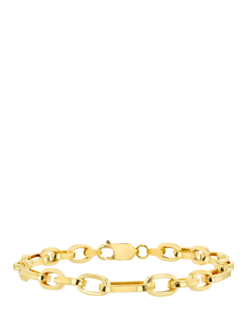 IBB 9ct yellow gold figaro bracelet (British brand)