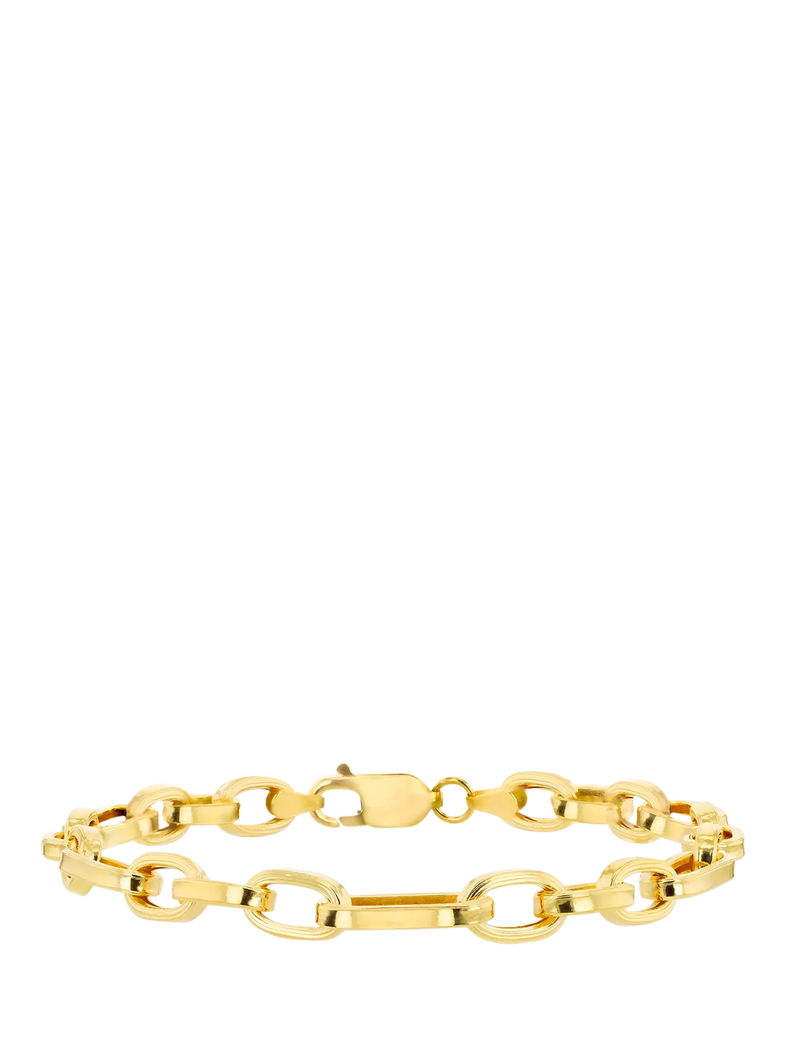 IBB 9ct yellow gold figaro bracelet (British brand)