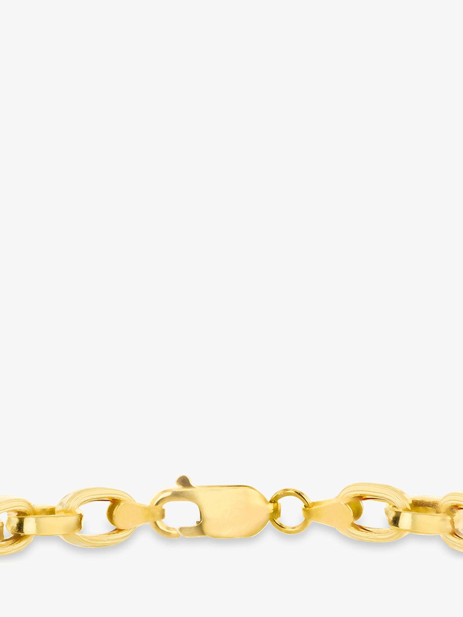 IBB 9ct yellow gold figaro bracelet (British brand)