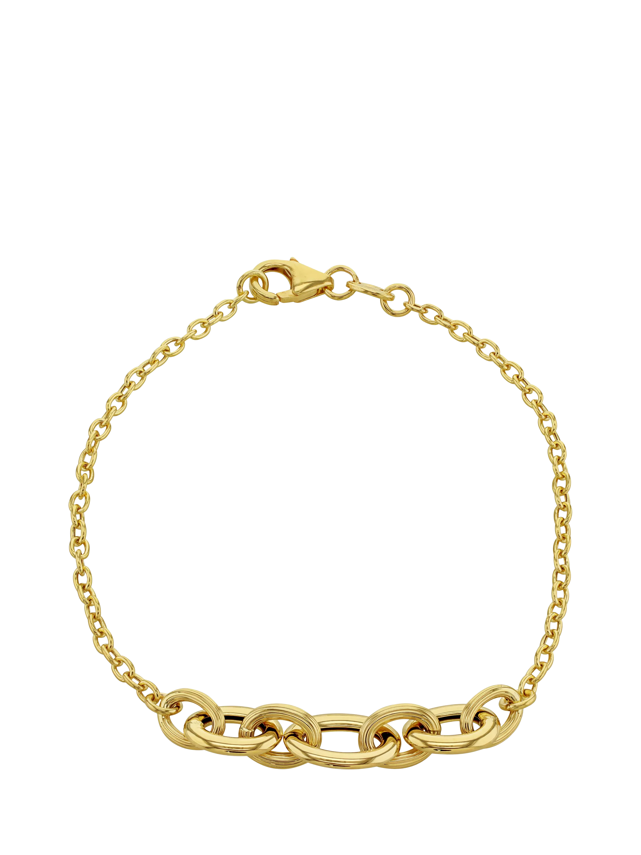 IBB 9ct yellow gold rolo curb chain bracelet, imported from the UK