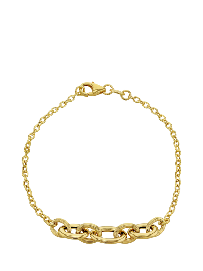 IBB 9ct yellow gold rolo curb chain bracelet, imported from the UK