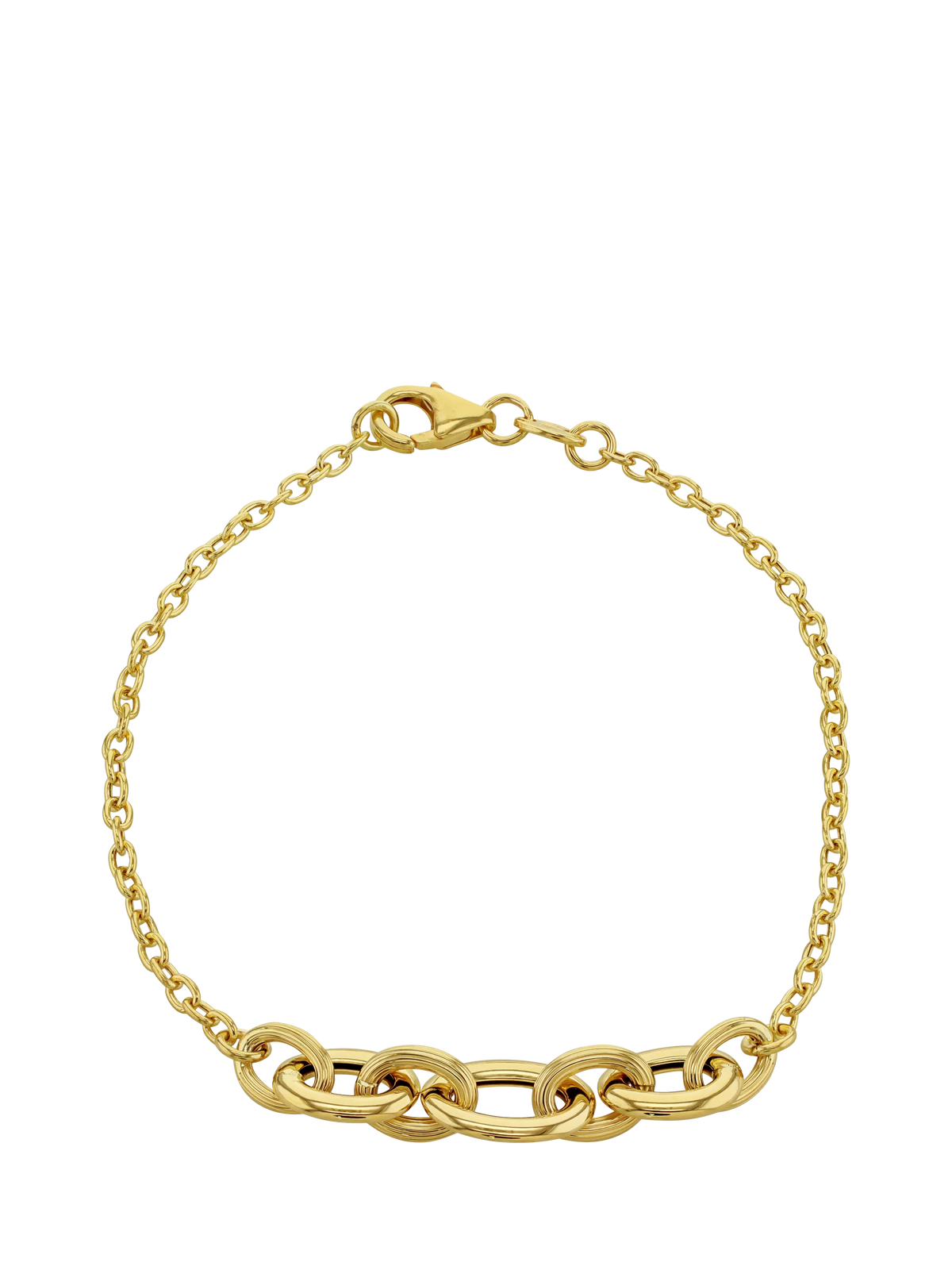 IBB 9ct yellow gold rolo curb chain bracelet, imported from the UK