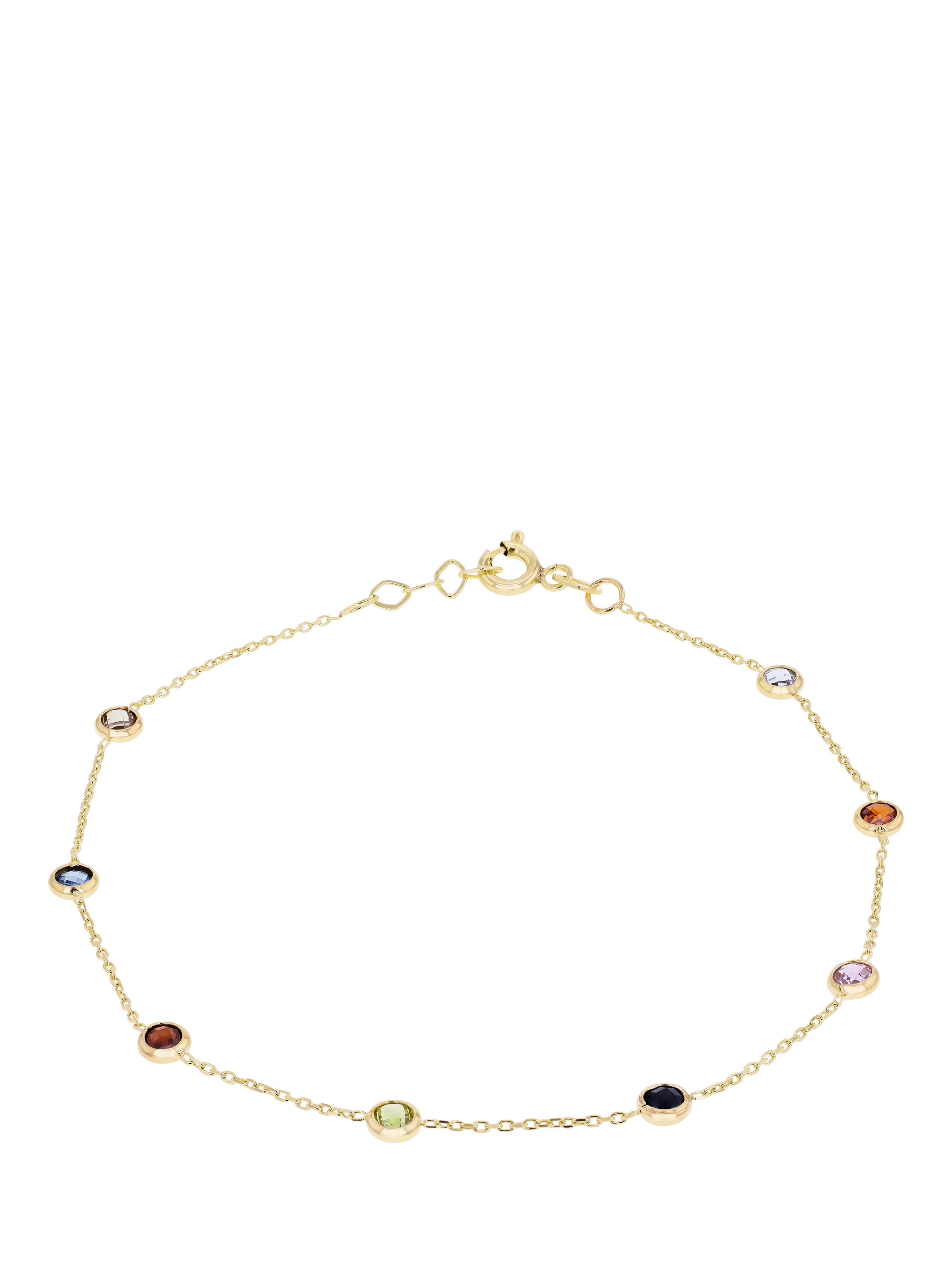 IBB cubic zirconia stone bracelet yellow gold multi (British brand)