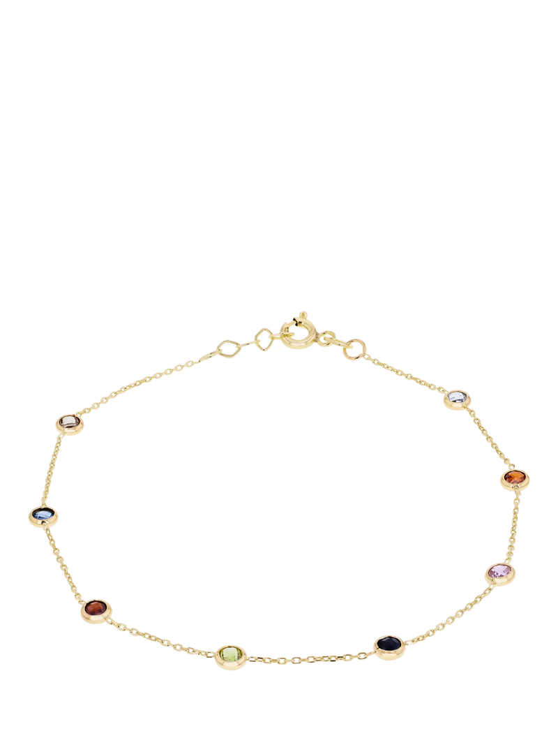 IBB cubic zirconia stone bracelet yellow gold multi (British brand)