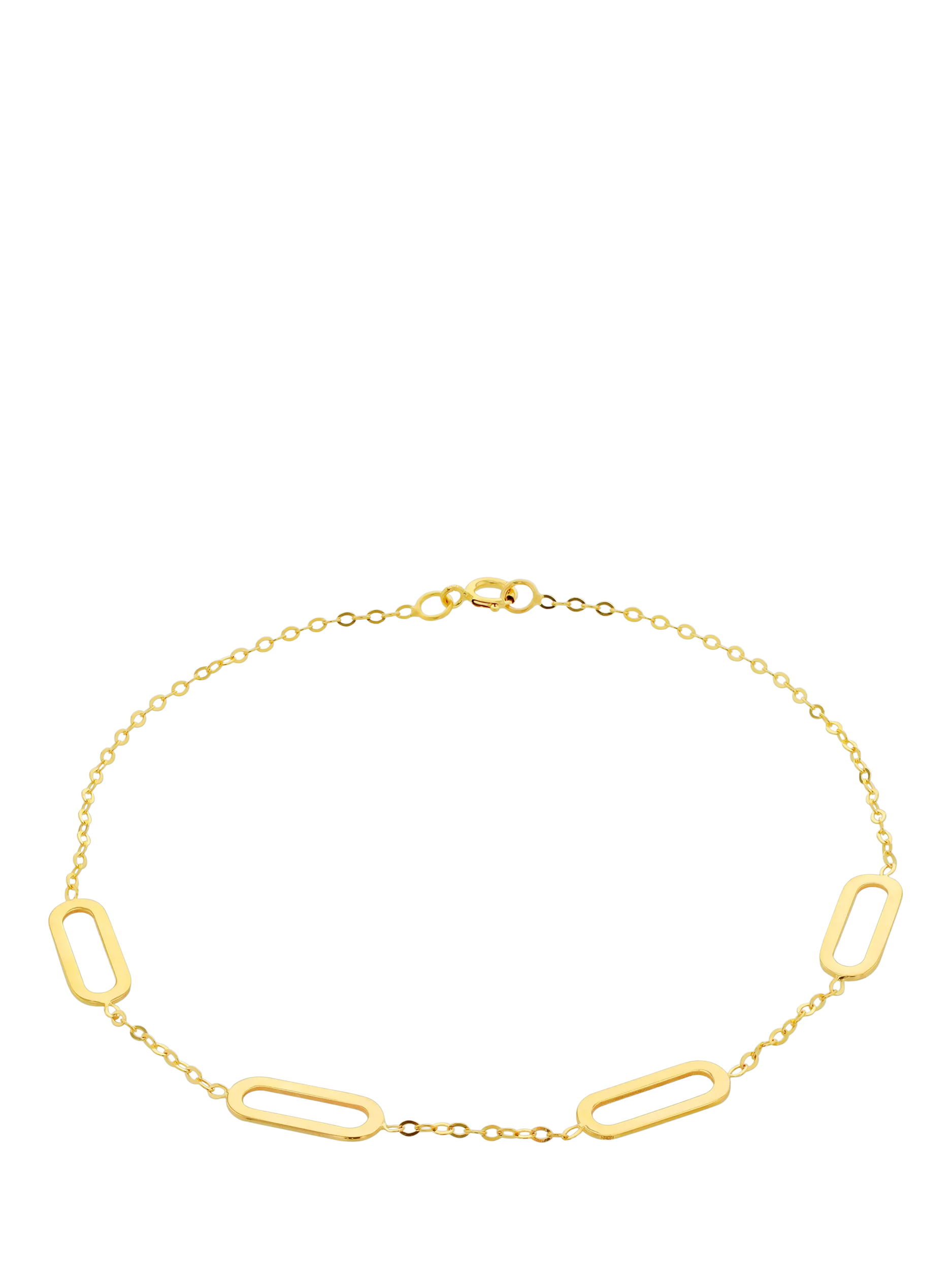IBB 9ct yellow gold paperclip link necklace 19cm - British product
