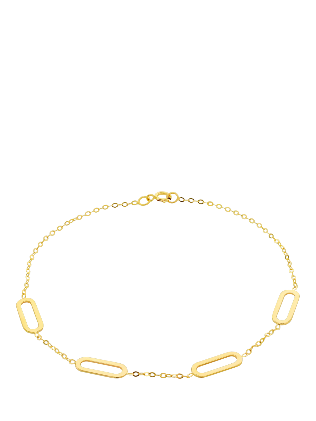 IBB 9ct yellow gold paperclip link necklace 19cm - British product