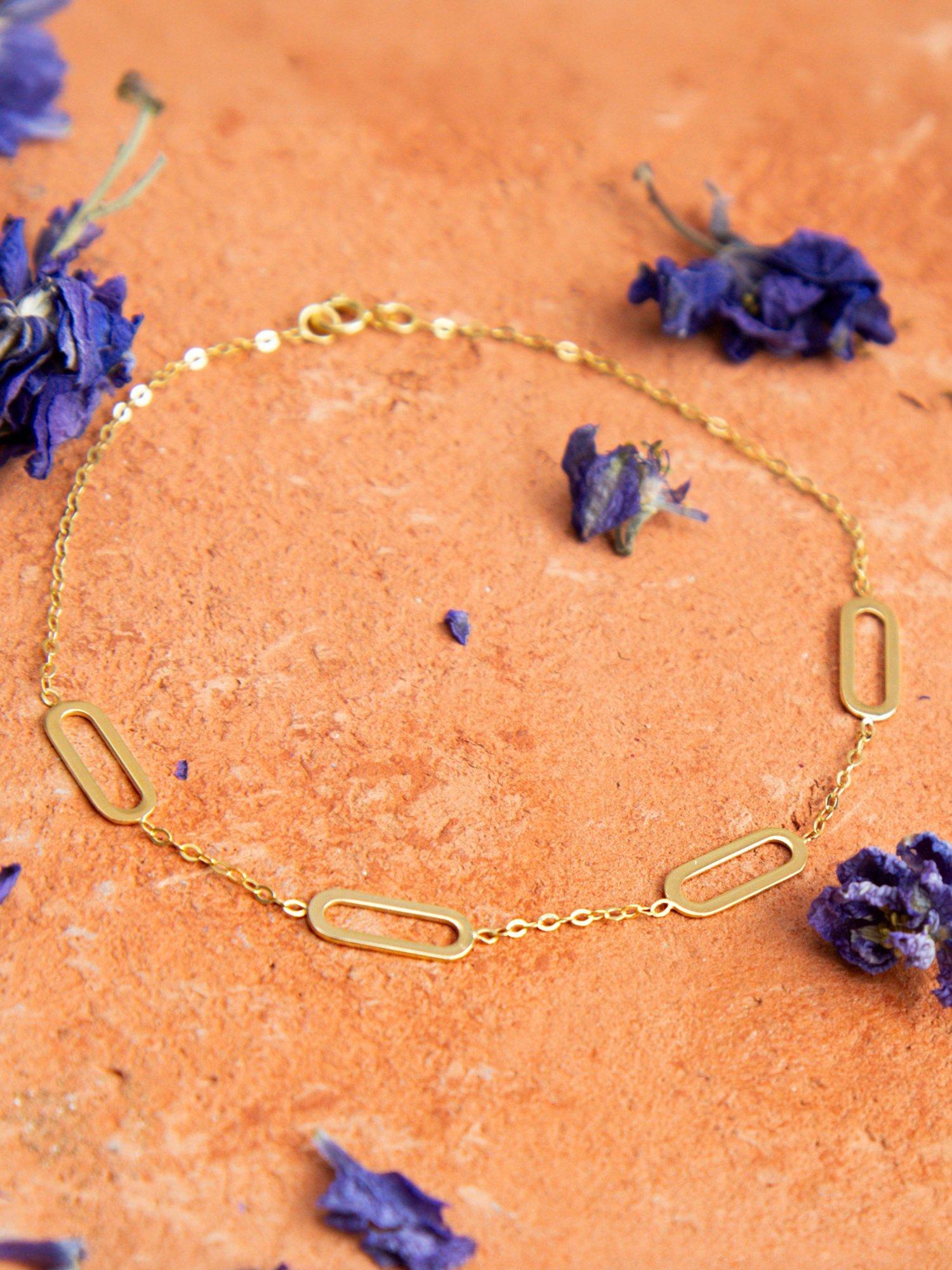 IBB 9ct yellow gold paperclip link necklace 19cm - British product