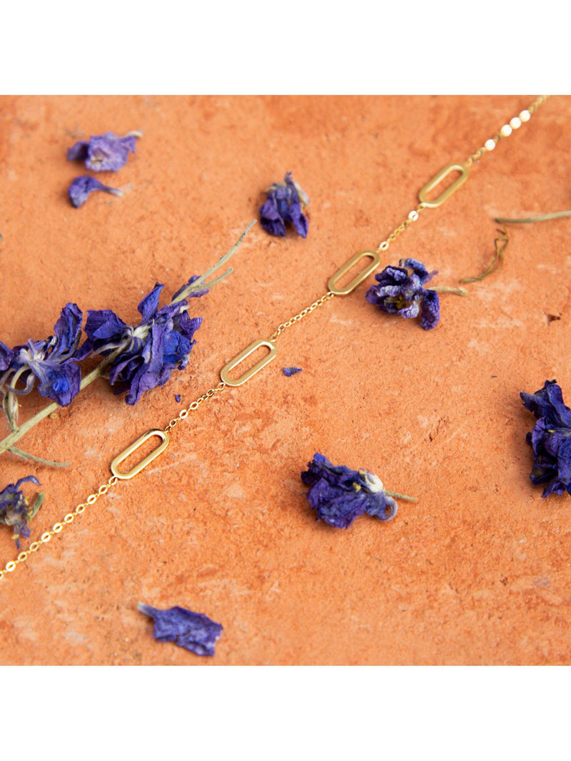 IBB 9ct yellow gold paperclip link necklace 19cm - British product