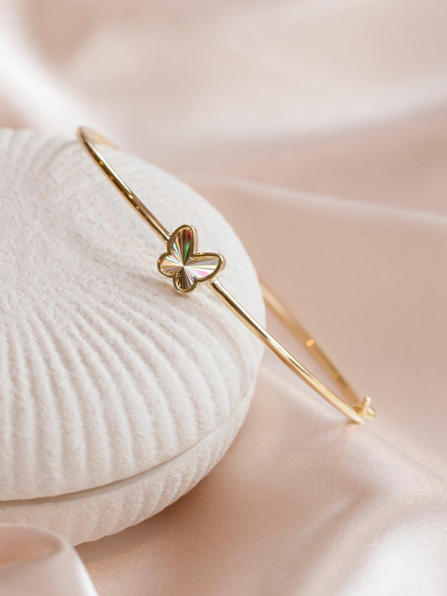 IBB 9ct gold rainbow butterfly bangle, imported from the UK