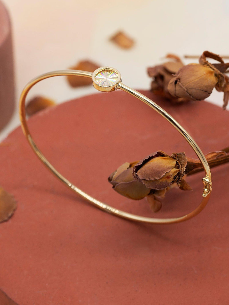 IBB 9ct yellow gold rainbow circle bangle, UK version