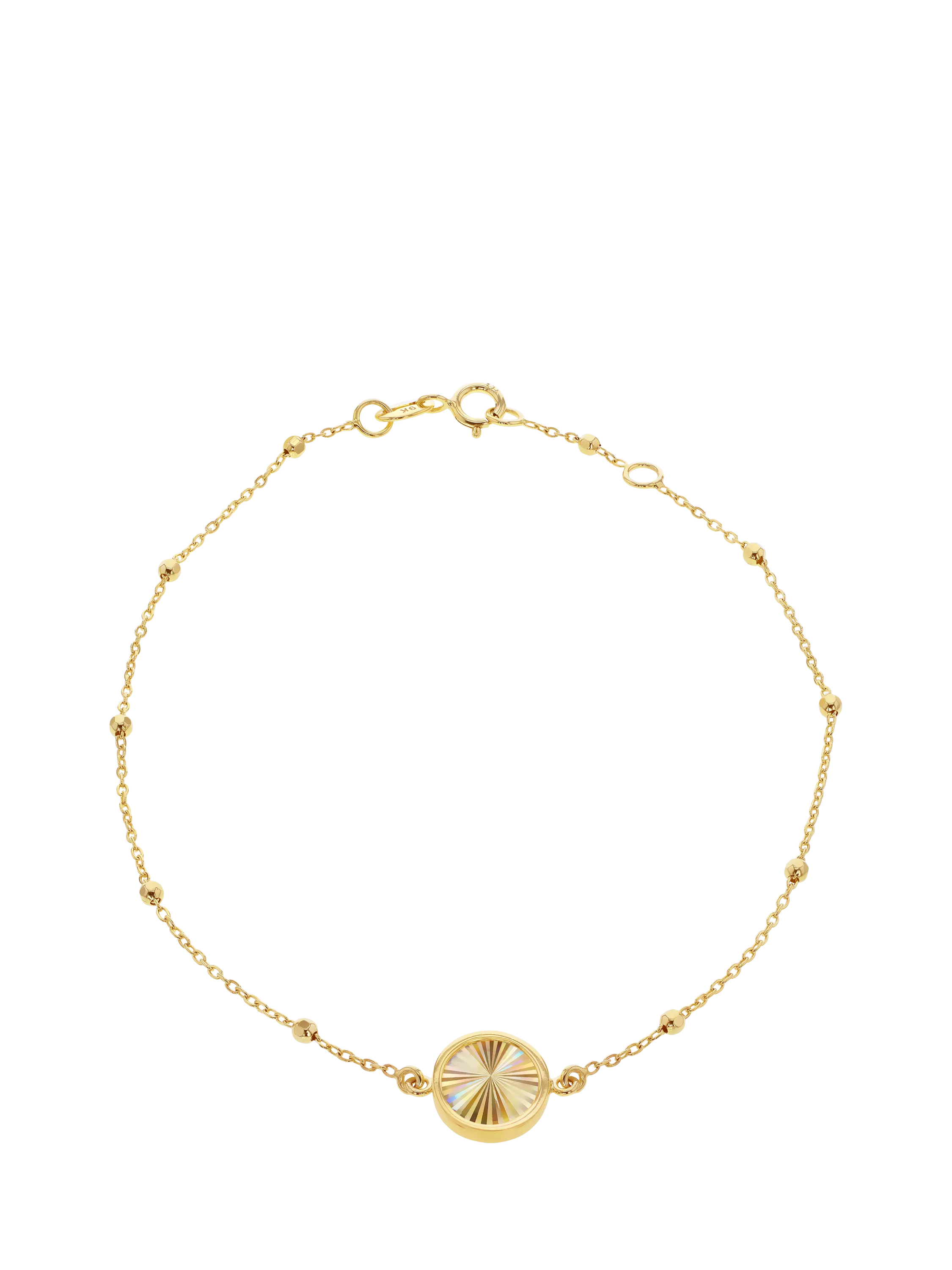 IBB 9ct gold rainbow circle bracelet 18-19cm (British brand)
