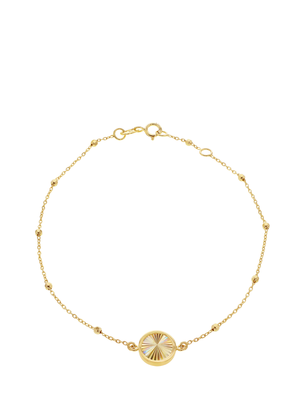 IBB 9ct gold rainbow circle bracelet 18-19cm (British brand)