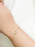 IBB 9ct gold rainbow circle bracelet 18-19cm (British brand)