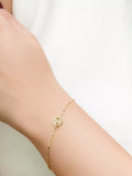 IBB 9ct gold rainbow circle bracelet 18-19cm (British brand)