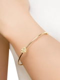IBB 9ct yellow gold rainbow heart bangle, imported from the UK