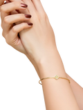 IBB 9ct yellow gold rainbow petal bangle with 8mm pendant (British brand)